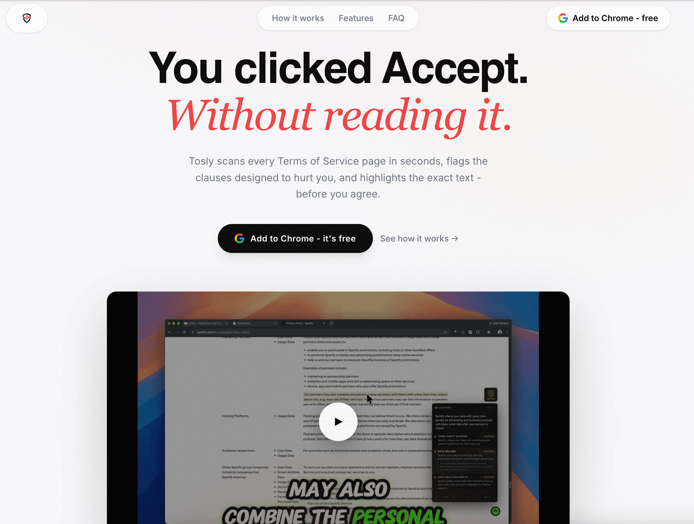 Tosly - Terms of Service Reader